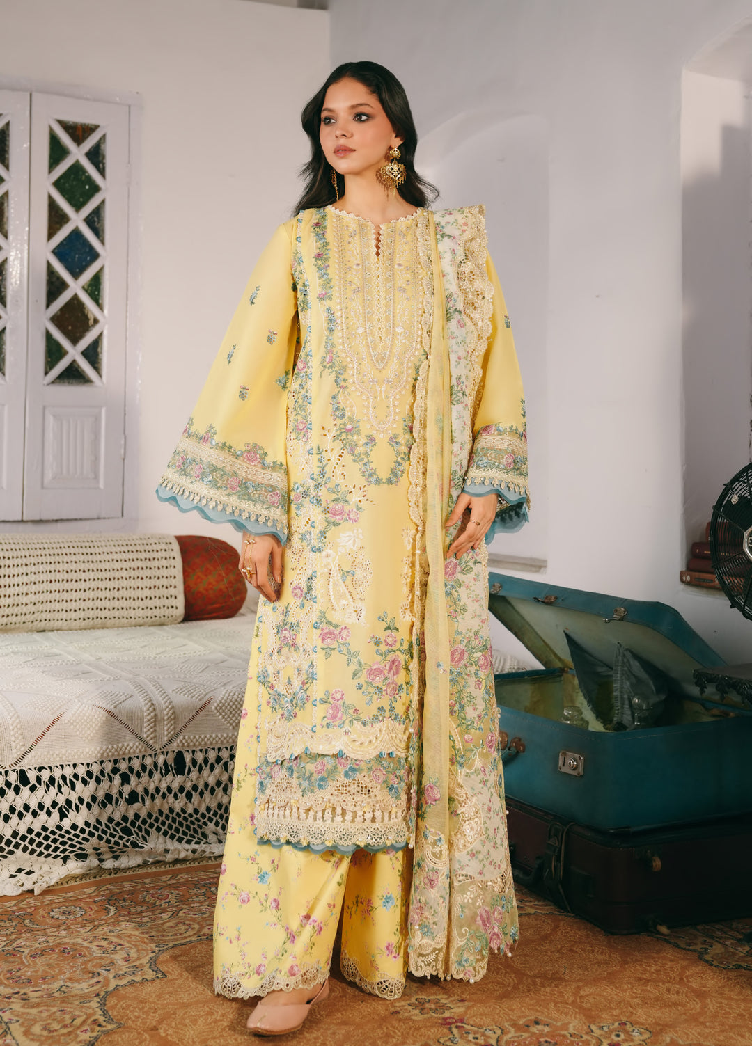 Ek Fasana by Kahf Premium Unstitched Embroidered Luxury Lawn 3 Piece Suit KHF26UFL KLB-2B MUSKAAN - Festive Collection