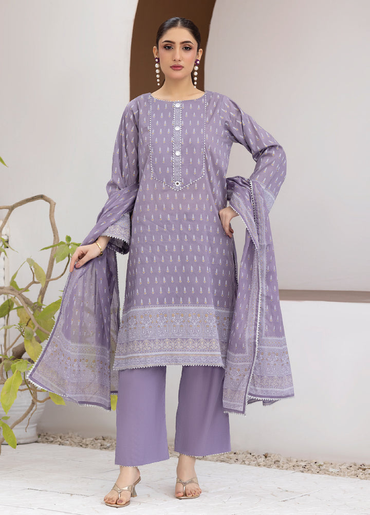 Regalia Textiles Premium Printed Gold Paste Unstitched Lawn 3 Piece Suit RG26UPG D-7 - Summer Collection