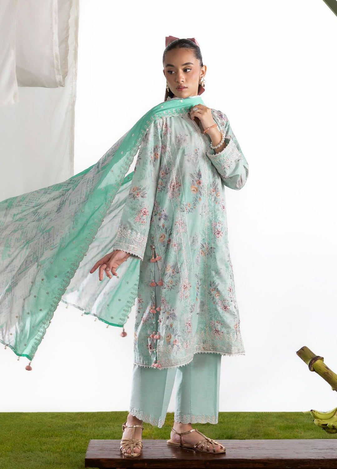 Bagheecha by Gul Ahmed Unstitched Embroidered Lawn 3 Piece Suit GA26ULB CL62319 - Casual Collection