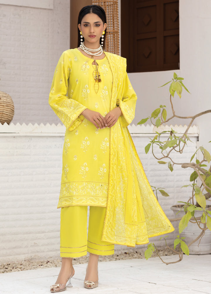 Regalia Textiles Premium Printed Gold Paste Unstitched Lawn 3 Piece Suit RG26UPG D-4 - Summer Collection