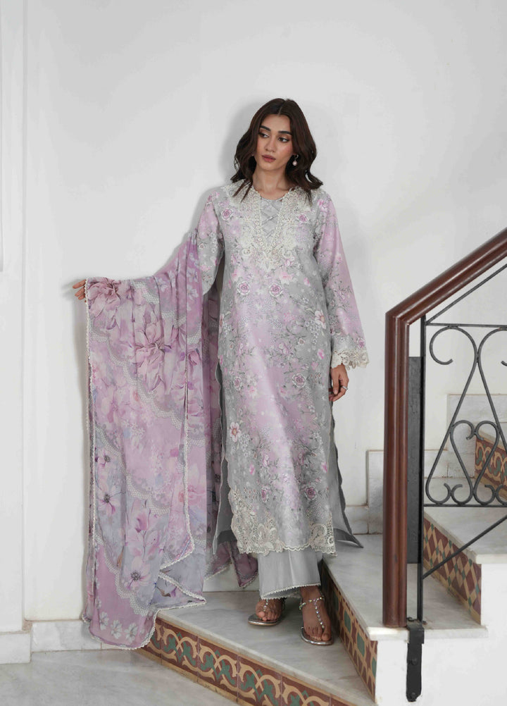 Summer Lines by Neeshay Unstitched Printed Lawn 3 Piece Suit NSH26ULS BLUSHMERE - Eid Collection