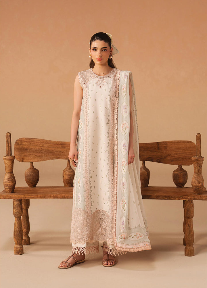 Haze A Prints by Afrozeh Unstitched Printed Lawn 3 Piece Suit AF26UAP Sunnival Ivory FWU-109 - Summer Collection