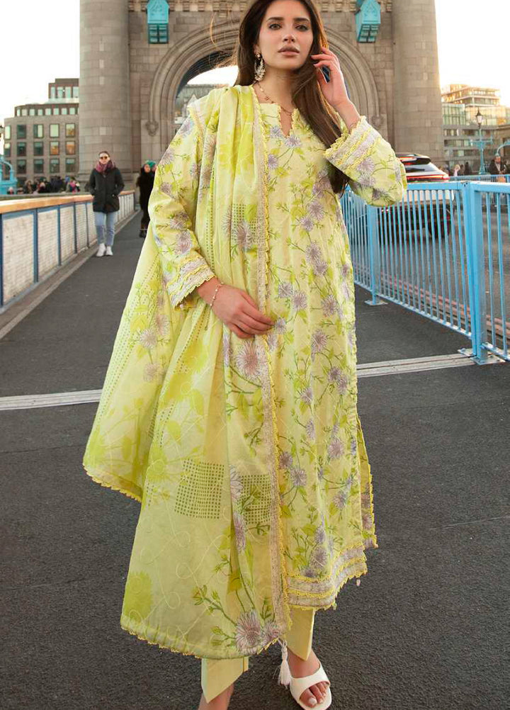 AL Zohaib Dhagakari Unstitched Embroidered Lawn 3 Piece Suit AZ26UD D-6 - Summer Collection