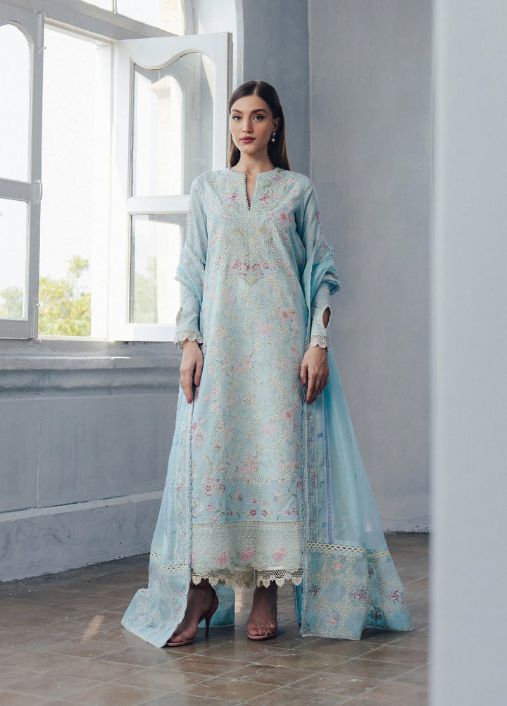 Daybreak by Afrozeh Unstitched Printkari Embroidered Lawn 3 Piece Suit AF26UDB D-2 DAWNFALL - Summer Collection