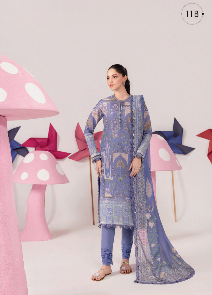 M Basics by Maria B Unstitched Embroidered Lawn 3 Piece Suit MB26UMB MB-CUSV13-11B - Summer Collection