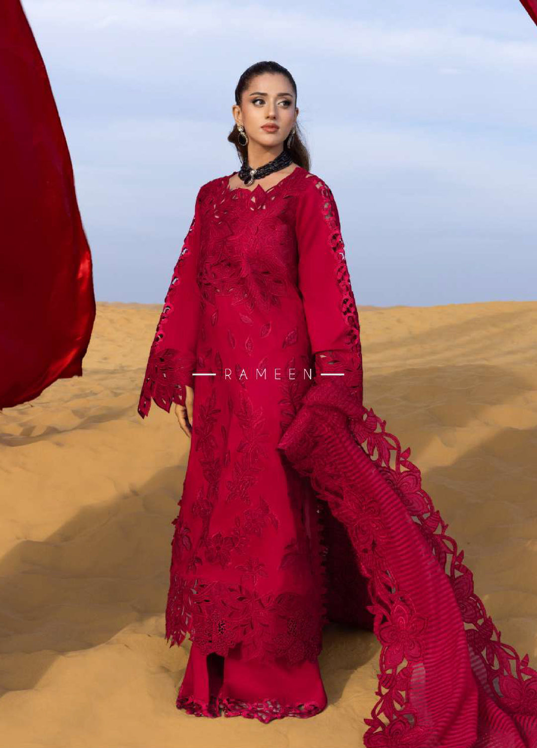 Rang Rasiya Premium Unstitched Embroidered Lawn 3 Piece Suit RR26UP D-12 Rameen - Festive Collection