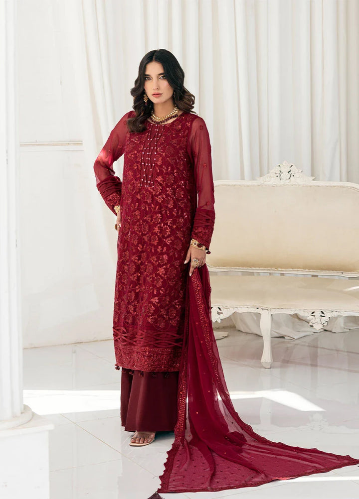 Signature by Salitex Embroidered Chiffon Suits Unstitched 3 Piece SUNS7CH026UT - Summer Collection