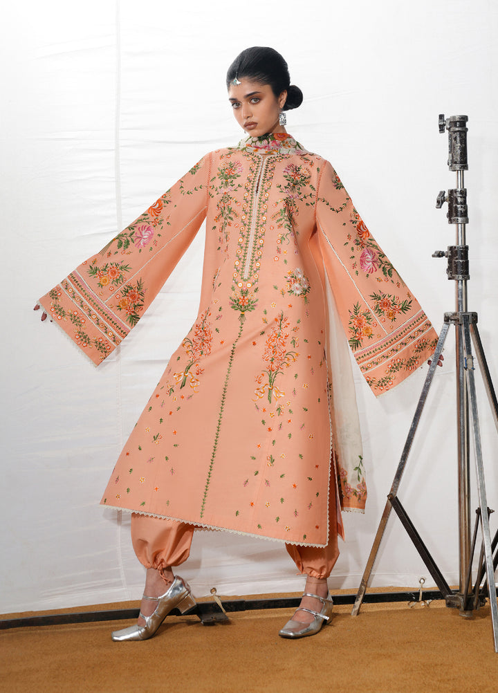 Jugnu by Hussain Rehar Unstitched Embroidered Cotton 3 Piece Suit HR26UJC ZERAH - Festive Collection