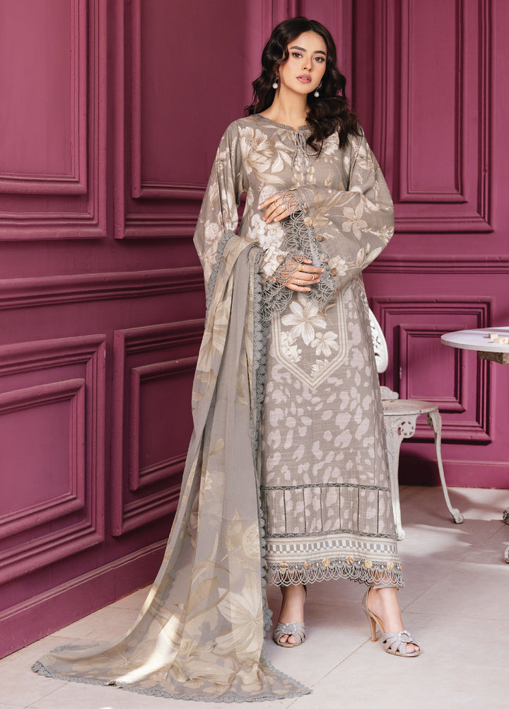 M Basics By Maria B Unstitched Digital Printed Linen 3 Piece MB25UW 1101-A - Winter Collection