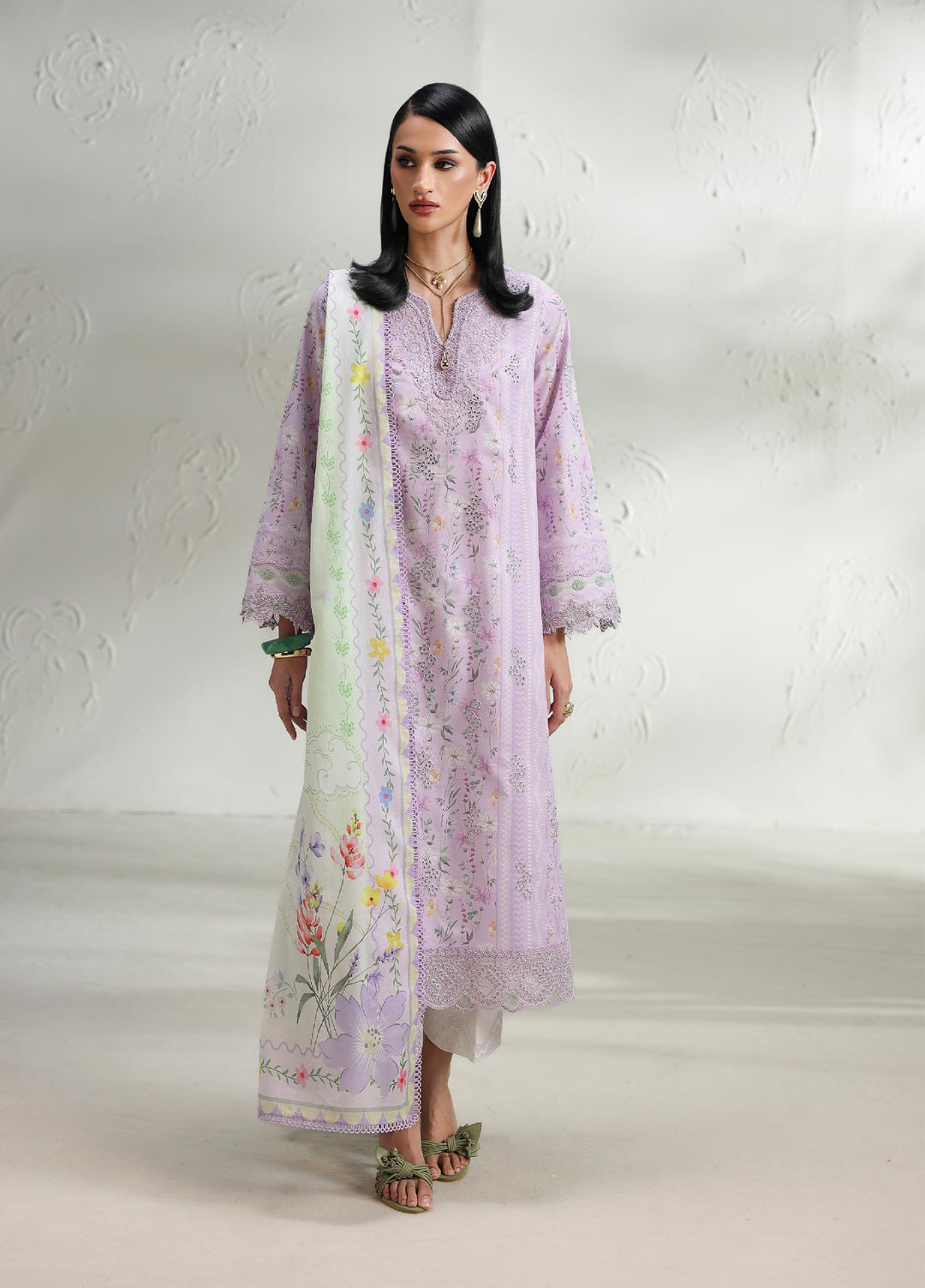 Q Prints by Qalamkar Unstitched Printed Lawn 3 Piece Suit QLK26UQL Elsie QQP-08 (B) - Summer Collection
