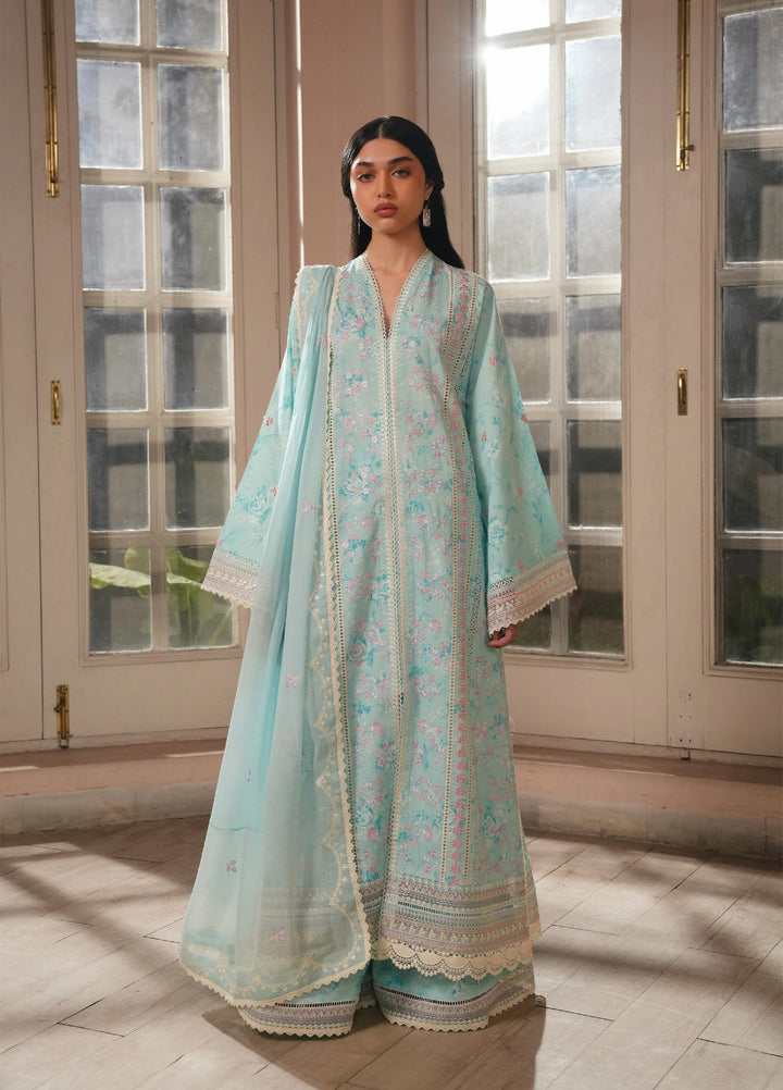 Florette by Afrozeh Unstitched Embroidered Lawn 3 Piece Suit AF26UFL D-03 SAPHIRA - Festive Collection