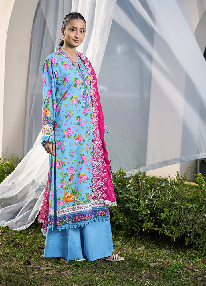 Raha Summer Prints by RajBari Unstitched Printed Lawn 3 Piece Suit RB26URS D-10 - Summer Collection