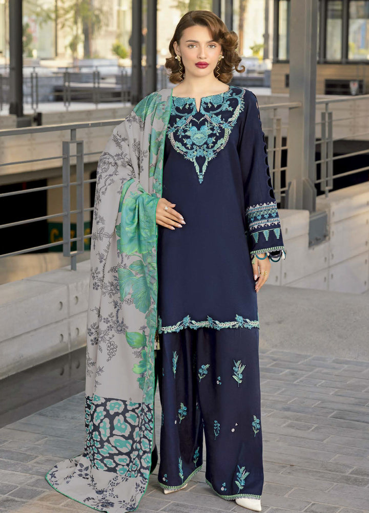 Poshima by Charizma Unstitched Embroidered Peach Leather Suits 3 Piece CHR26PU PSW5-23 - Winter Collection