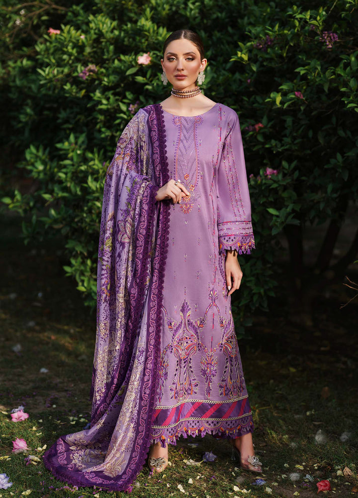 Shurooq Unstitched Luxury Lawn Embroidered 3 Piece SQ25 D-04 Portia - Festive Collection