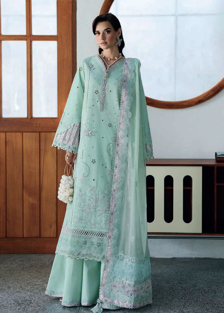Qalamkar Chikankari Unstitched Embroidered Lawn 3 Piece Suit QLK26UCL CM-08 Seren - Summer Collection