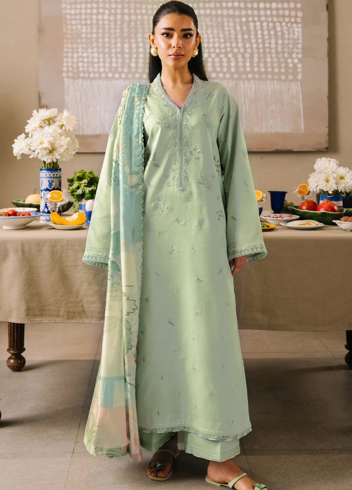 Afsanah by Seran Unstitched Embroidered Lawn 3 Piece Suit SN26UAVII D10-REEB - Summer Collection