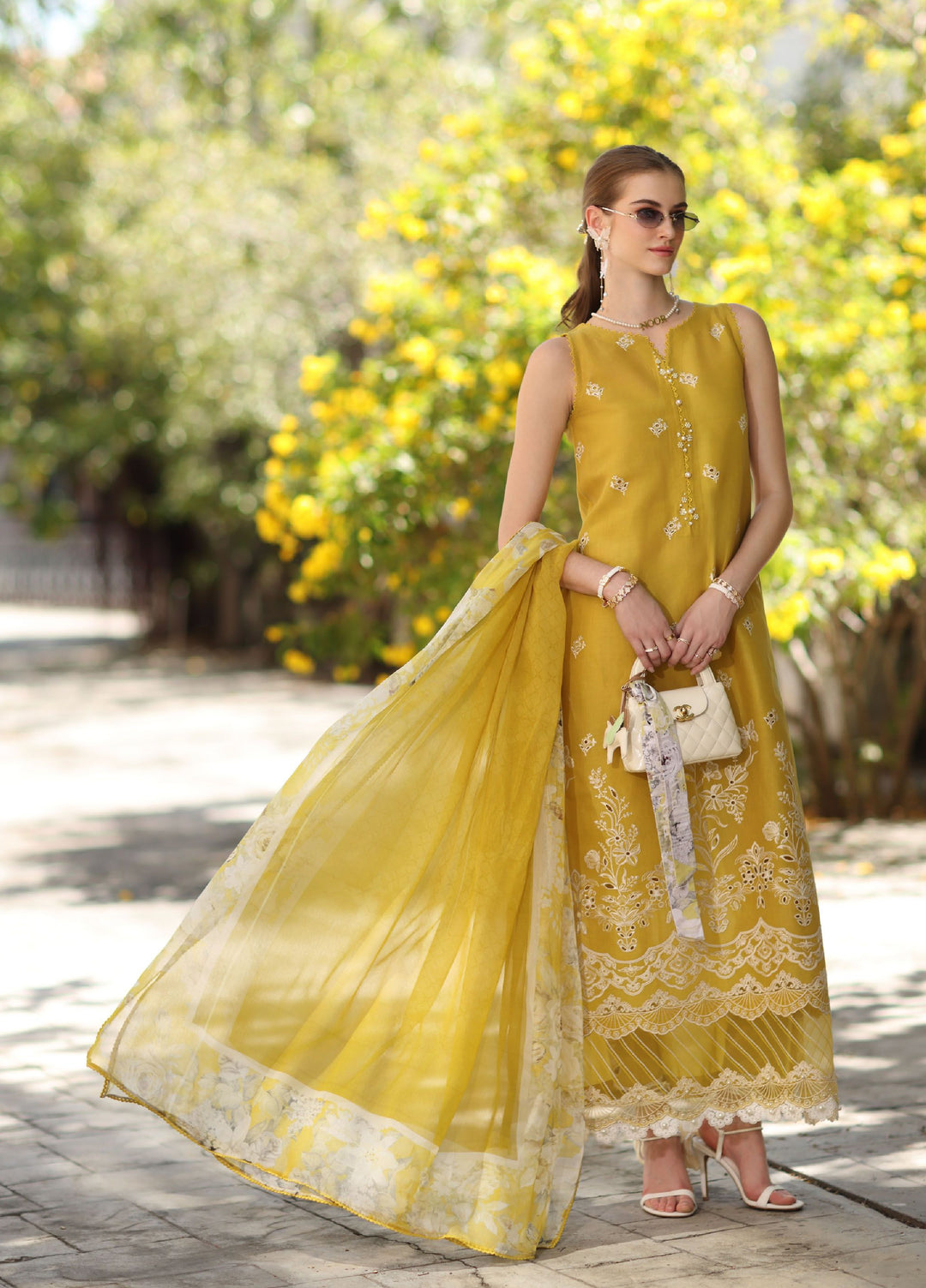 Noor by Saadia Asad Unstitched Embroidered Lawn 3 Piece Suit SA26UNE D-01B - Eid Collection