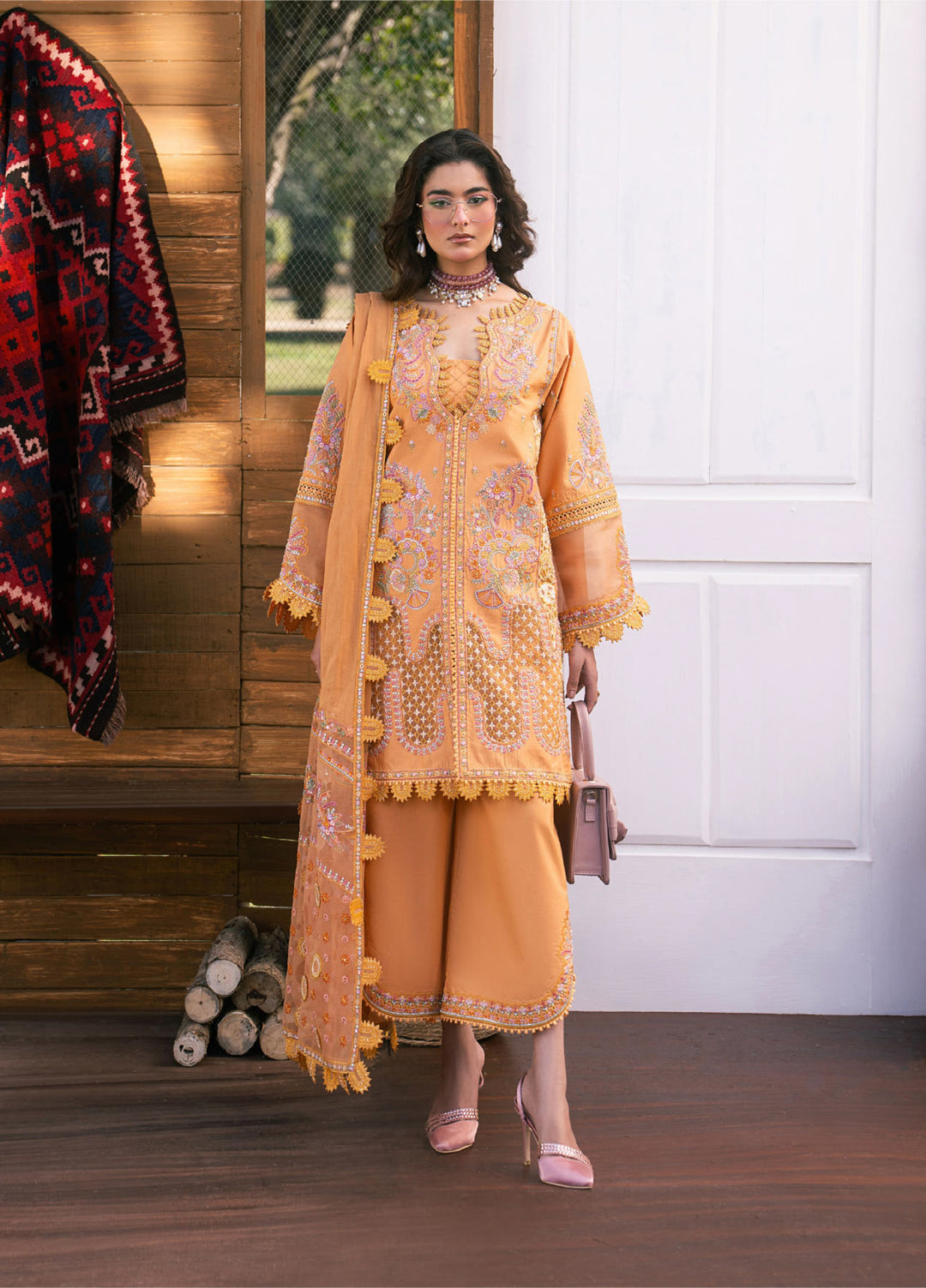 Aura of Flora by Zarizaa Unstitched Embroidered Luxury Lawn 3 Pcs Suit ZZ26UAFL ZA10-3ULE01O-2602 FLUX - Summer