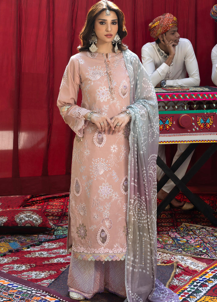 Bandhani by Al Zohaib Unstitched Embroidered Premium Lawn 3 Piece Suit AZ26UB D-2 - Summer Collection