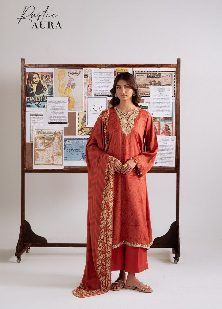 Cross Stitch Unstitched RTS Marina Embroidered Suits 3 Piece CS25MW D-08 Rustic Aura - Winter Collection