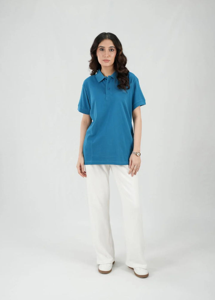 Mercato RTW Solids Cotton 1 Piece Blue Polo Shirt