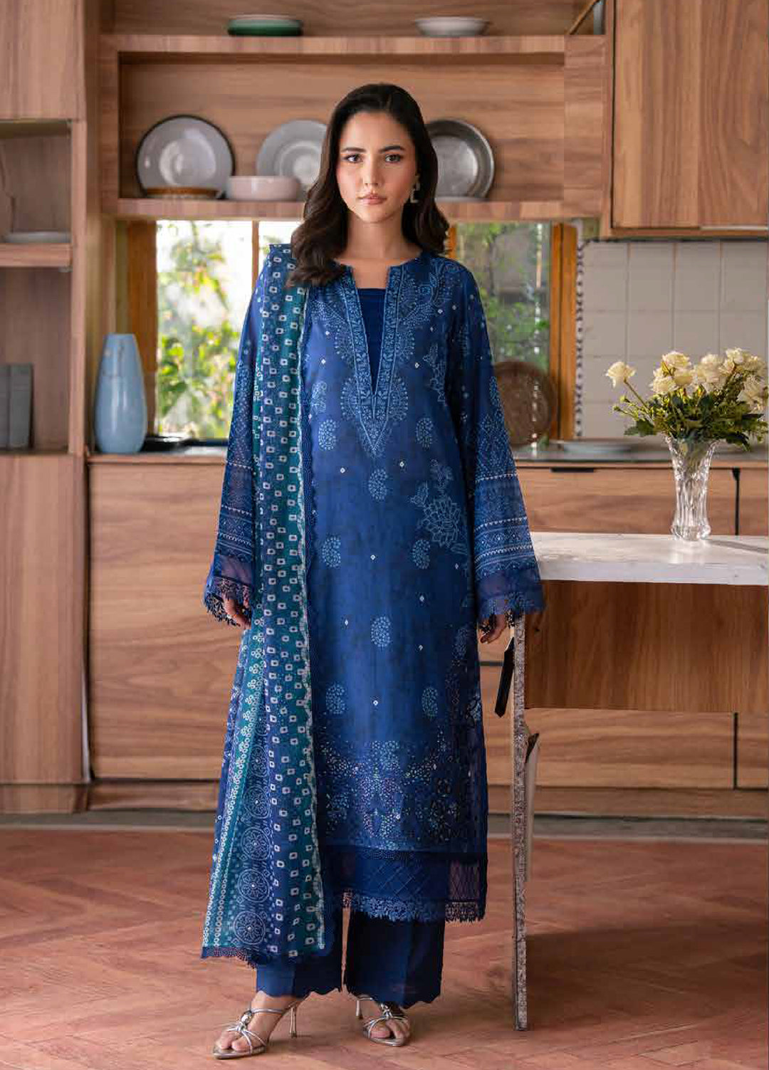 Daria Chunri by Nureh Unstitched Embroidered Lawn 3 Piece Suit NU26UDC DA-109 - Casual Collection