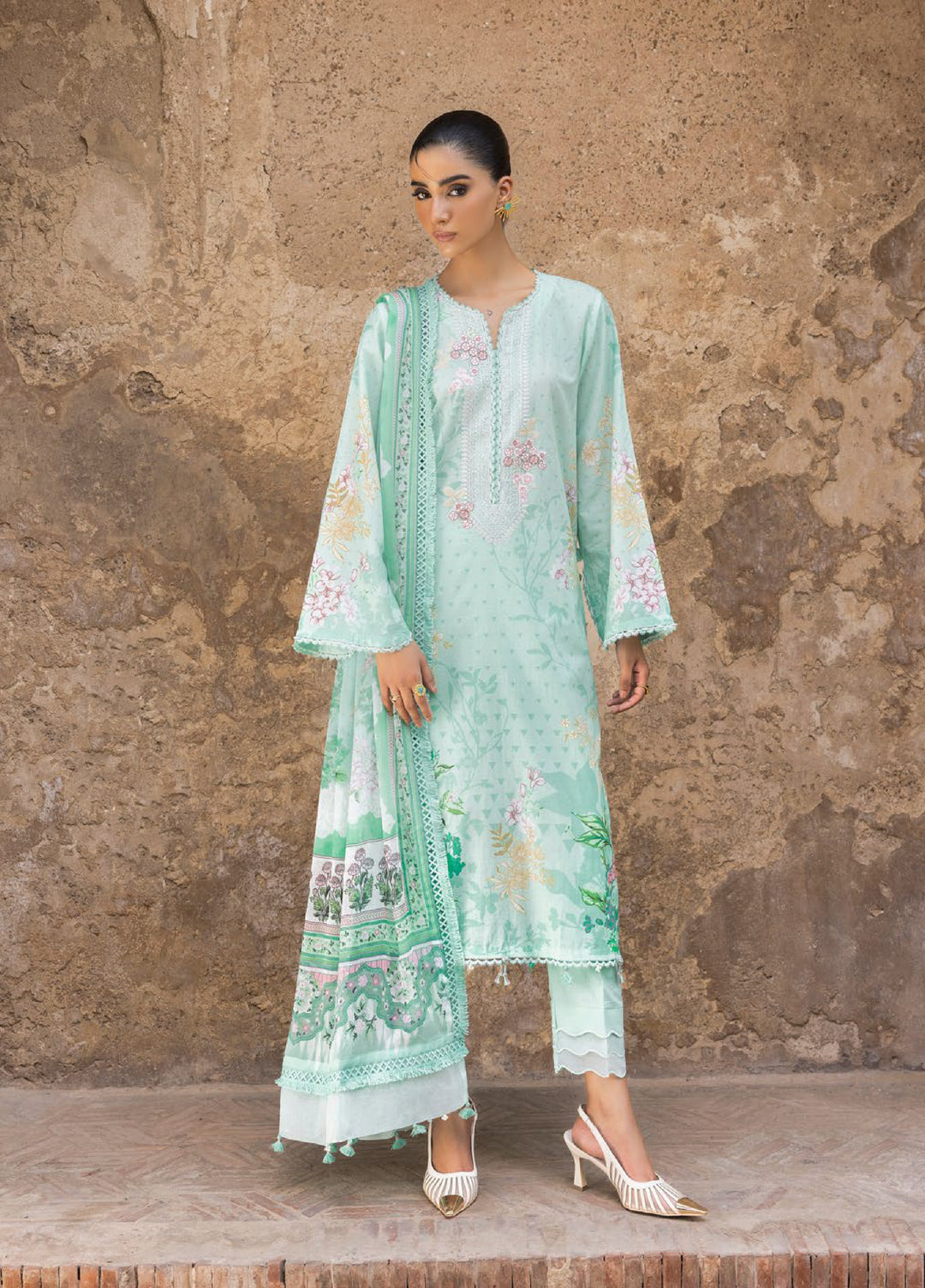 The Flora by Gul Ahmed Unstitched Printed Lawn 3 Piece Suit GA26ULF BM62060 - Casual Collection