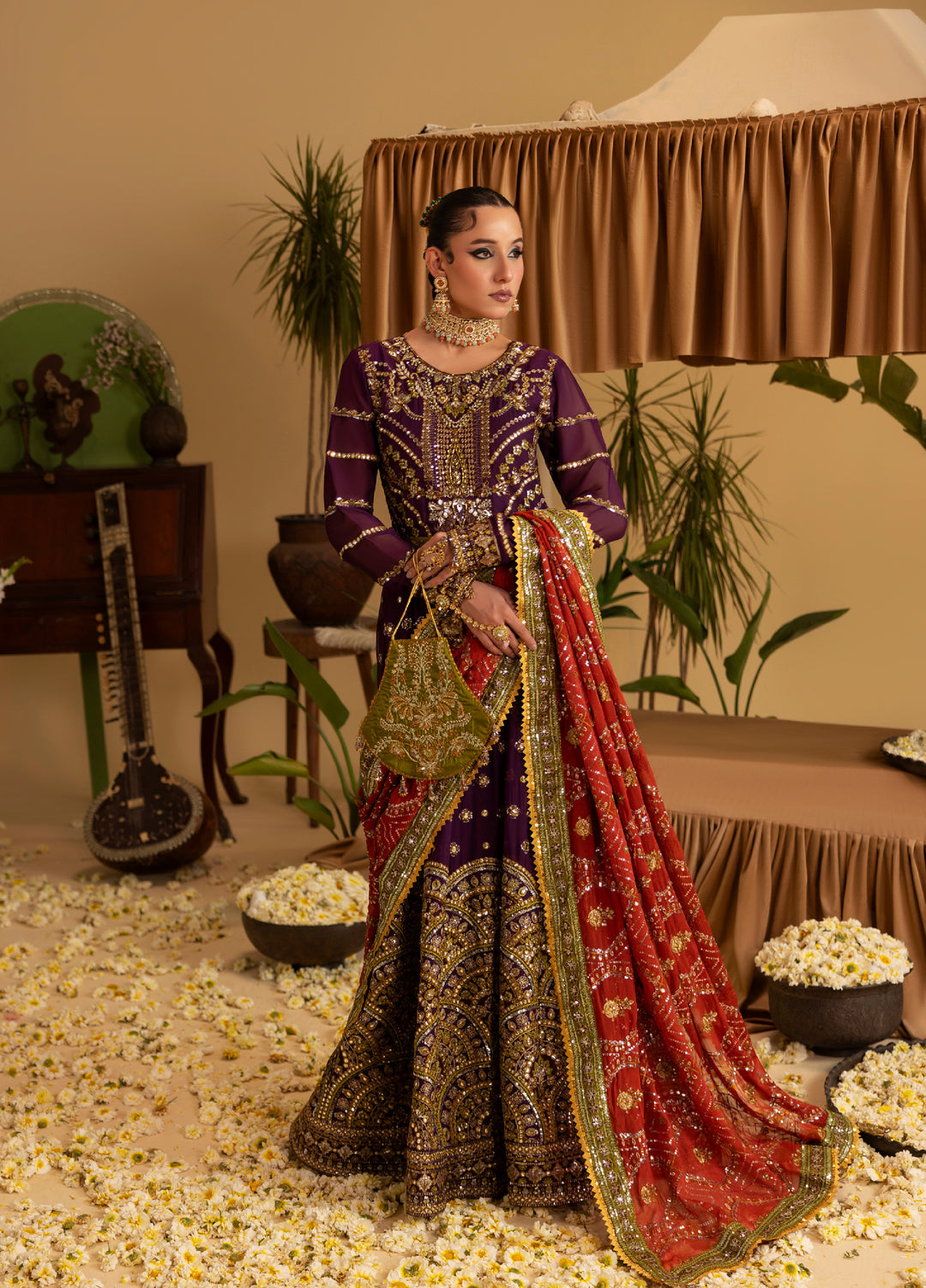 Sara Jahan Women RTW Embroidered Chiffon 3 Piece Suit SJ26RF SJ-1040 - Festive Collection