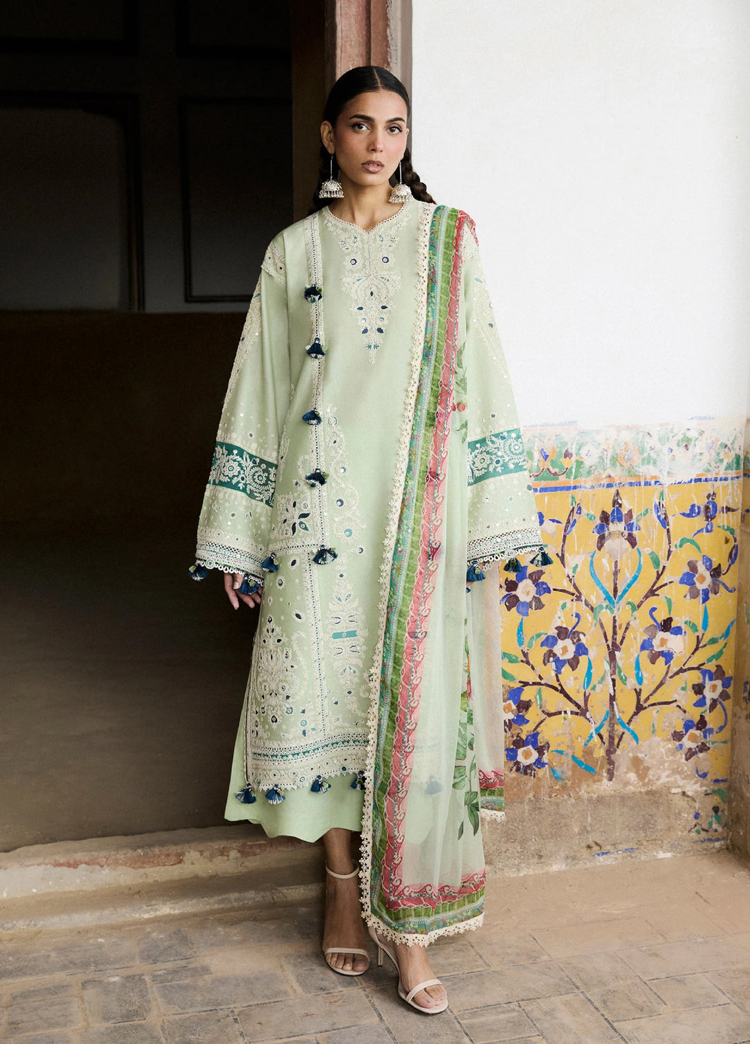 Zan by Hussain Rehar Unstitched Embroidered Lawn 3 Piece Suit HR26UZF Nane D-79 - Festive Collection