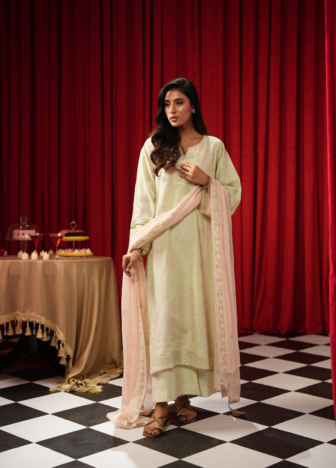 Freesia by Zouj Unstitched Embroidered Cotton 3 Piece Suit ZJ26UFC MINT MIRAGE ZCS-00020 - Festive Collection