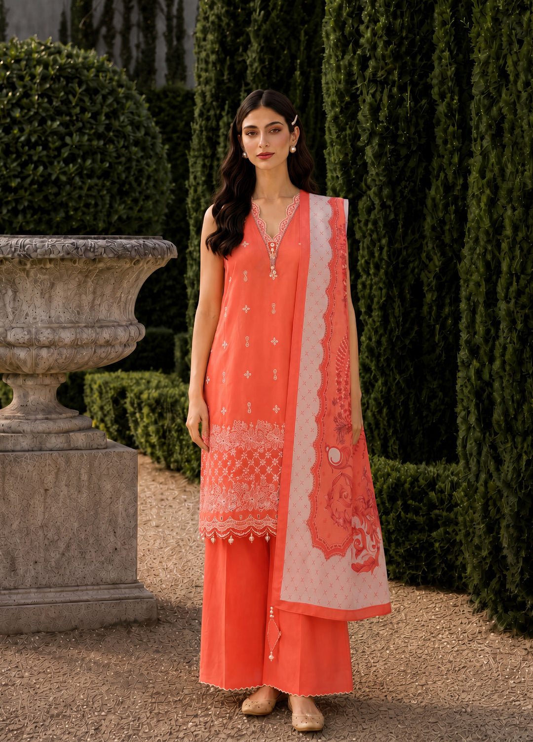 Zellbury Unstitched Embroidered Cotton 3 Piece Suit ZB26UCC WUC26E34069 - Casual Collection