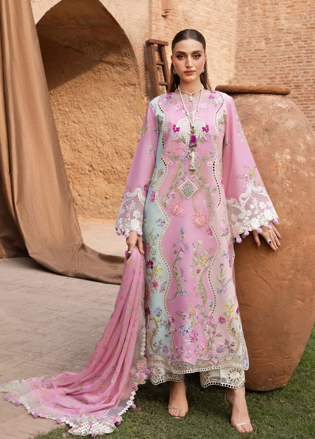 Saira Shakira Unstitched Embroidered Lawn 3 Piece Suit SSR26ULE SS-007A - Eid Collection