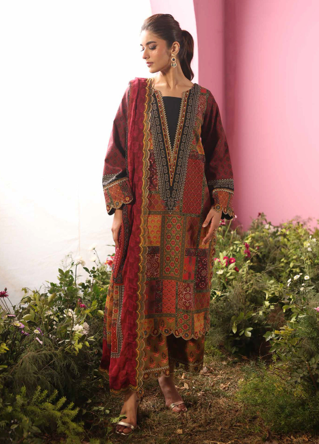 Combination by Charizma Unstitched Embroidered Lawn 3 Piece Suit CHR26UCL CC6-16 - Summer Collection
