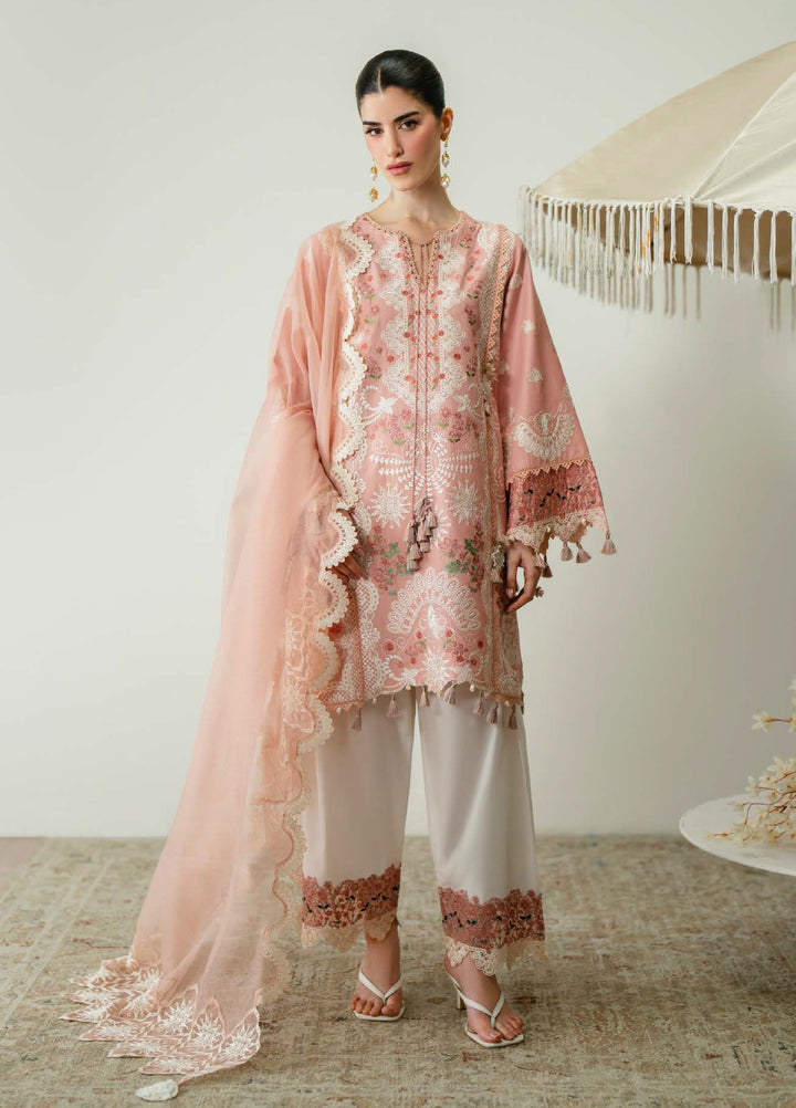 Blooming Flower by Zariya Unstitched Embroidered Lawn 3 Piece Suit ZRY26ULB LUNA ZB-60103 - Festive Collection