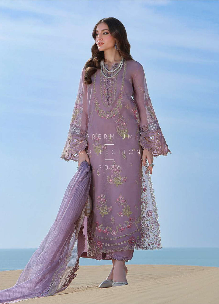 Rang Rasiya Premium Unstitched Embroidered Net 3 Piece Suit RR26UP D-4 Parisa - Festive Collection