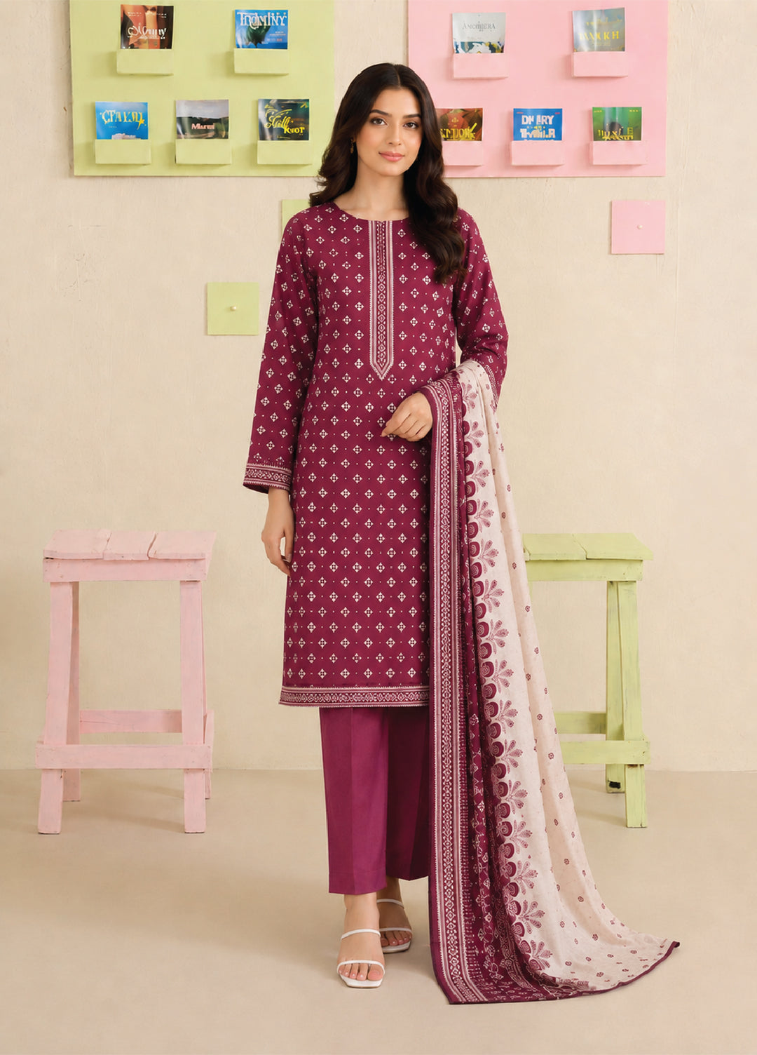 Bin Saeed Unstitched Printed Lawn Cotton 3 Piece Suit BS26UCL D-1 - Casual Collection