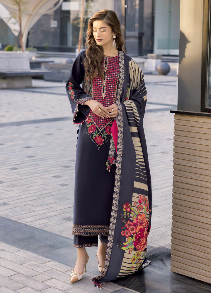 Poshima by Charizma Unstitched Embroidered Peach Leather Suits 3 Piece CHR26PU PSW5-28 - Winter Collection