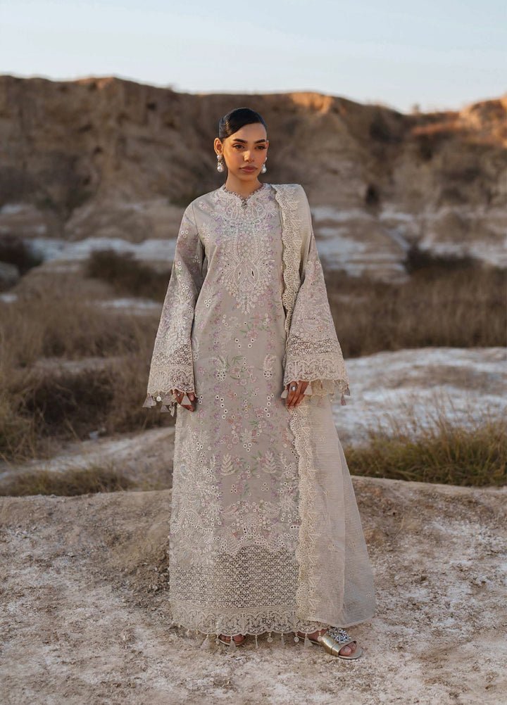 Sunlit Groove by Emaan Adeel Unstitched Embroidered Luxury Lawn 3 Pcs Suit EA26USG MEHVES - Summer Collection