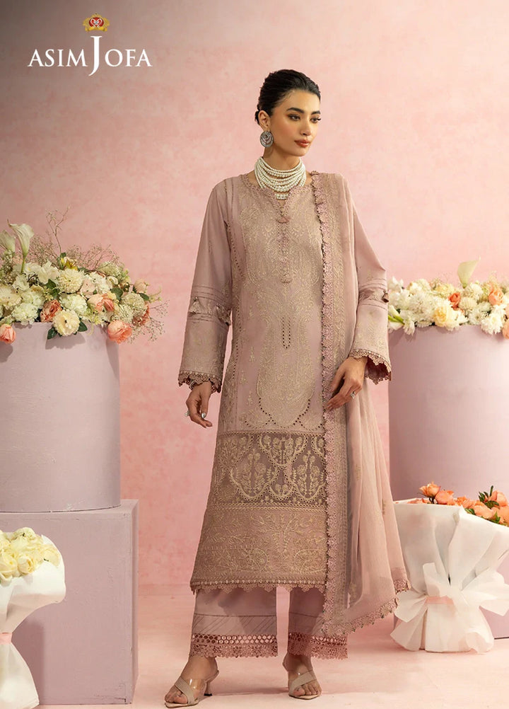 Asim Jofa Unstitched Embroidered Luxury Lawn 3 Piece Suit AJ26ULL AJULW-11 - Festive Collection
