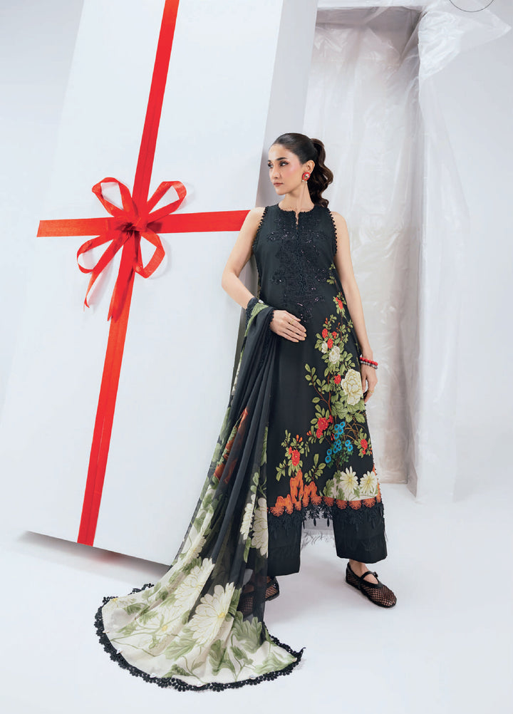 M Basics by Maria B Unstitched Embroidered Lawn 3 Piece Suit MB26UMB MB-CUSV13-12B - Summer Collection