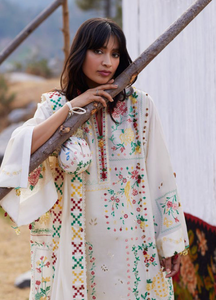 Meili by Zaha Unstitched Embroidered Lawn 3 Piece Suit ZK26UML ZL26-08B - Festive Collection