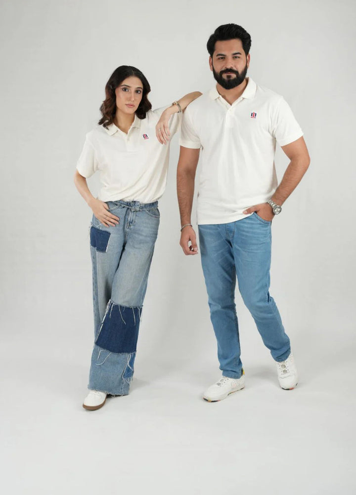 Mercato RTW Solids Cotton 1 Piece White Polo Shirt