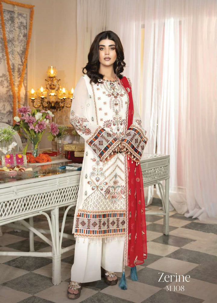 Shagun by Imrozia Premium Women 3 Piece Chiffon Suit M-108 Zerine - Festive Collection