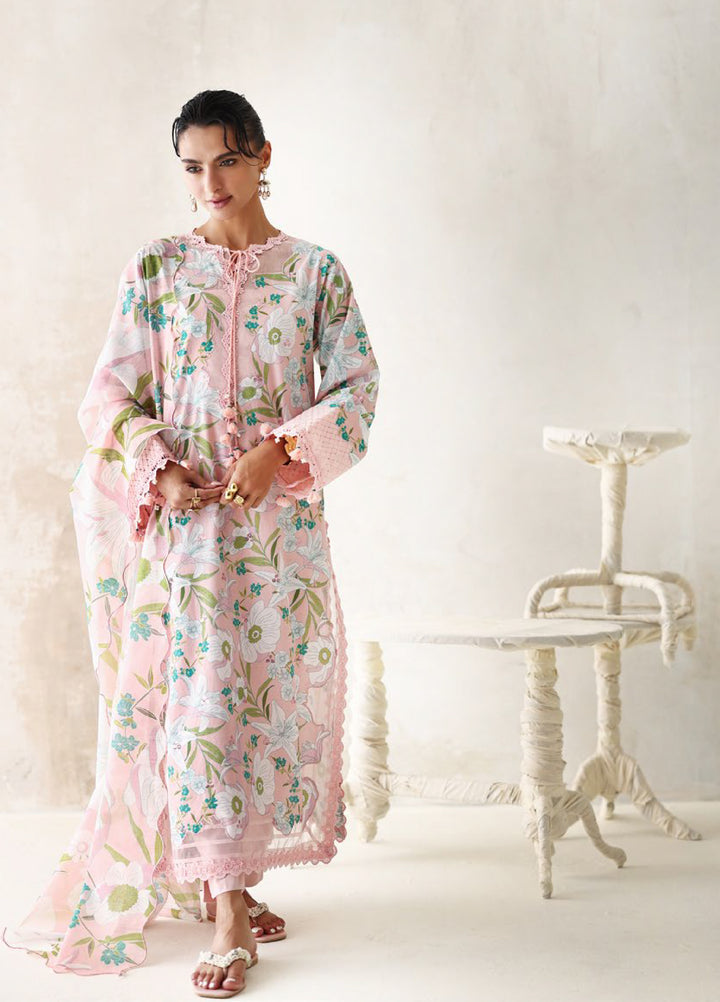 The Luxe by Gul Ahmed Unstitched Embroidered Lawn 3 Piece Suit GA26ULL Pink Camellia SP 62015 - Casual Collection