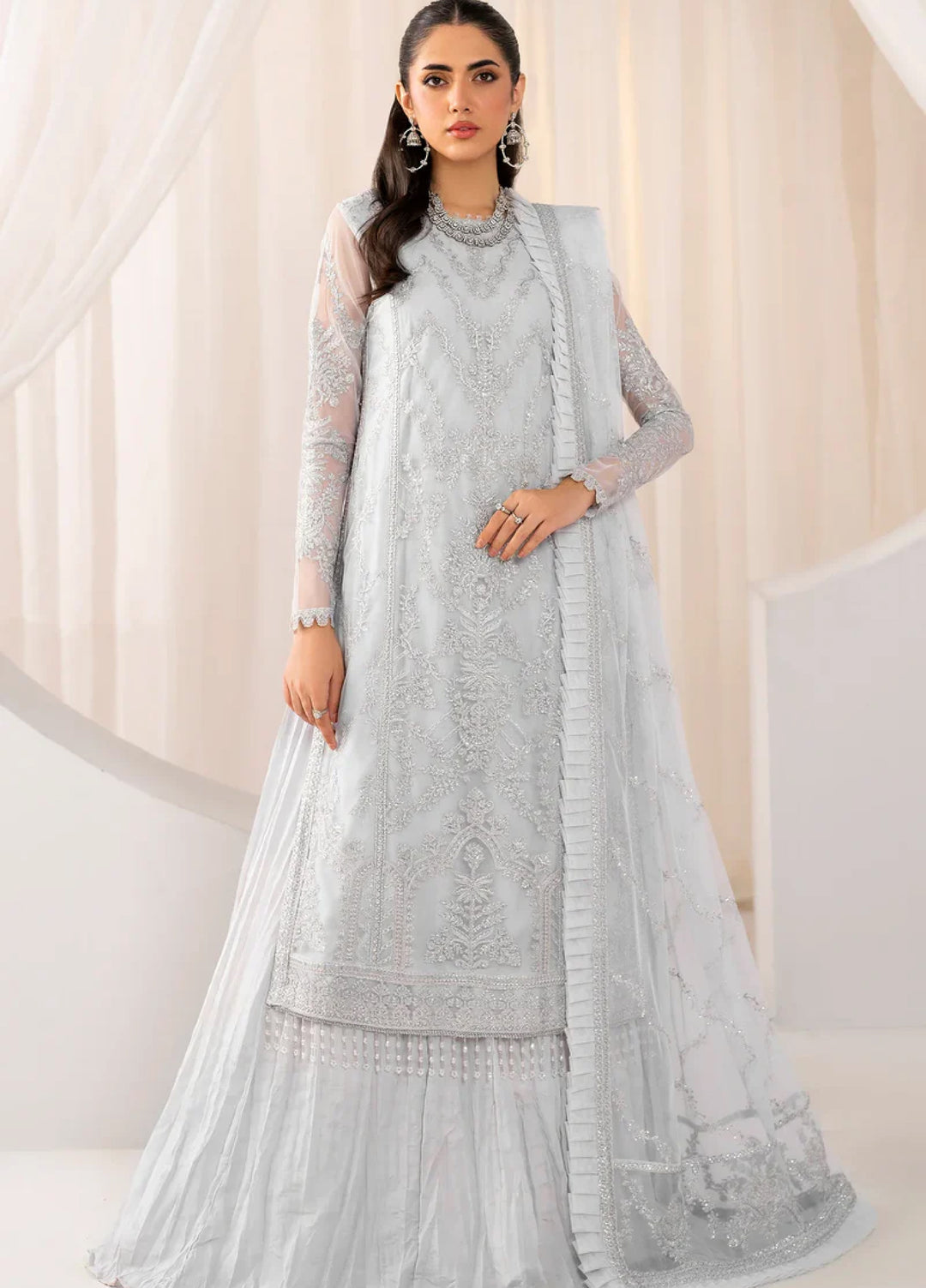 Zarif Women Unstitched Embroidered Net 3 Piece Suit ZR26UFC ZMU 03 DARIA - Festive Collection