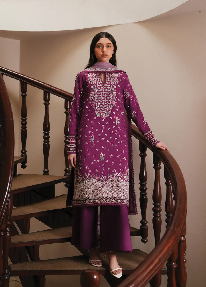 Florette by Afrozeh Unstitched Embroidered Lawn 3 Piece Suit AF26UFL D-09 LILACE - Festive Collection
