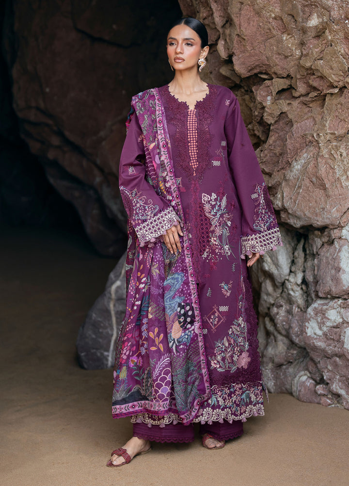 Florent Unstitched Embroidered Luxury Lawn 3 Piece Suit FL26UL FL-2B - Festive Collection
