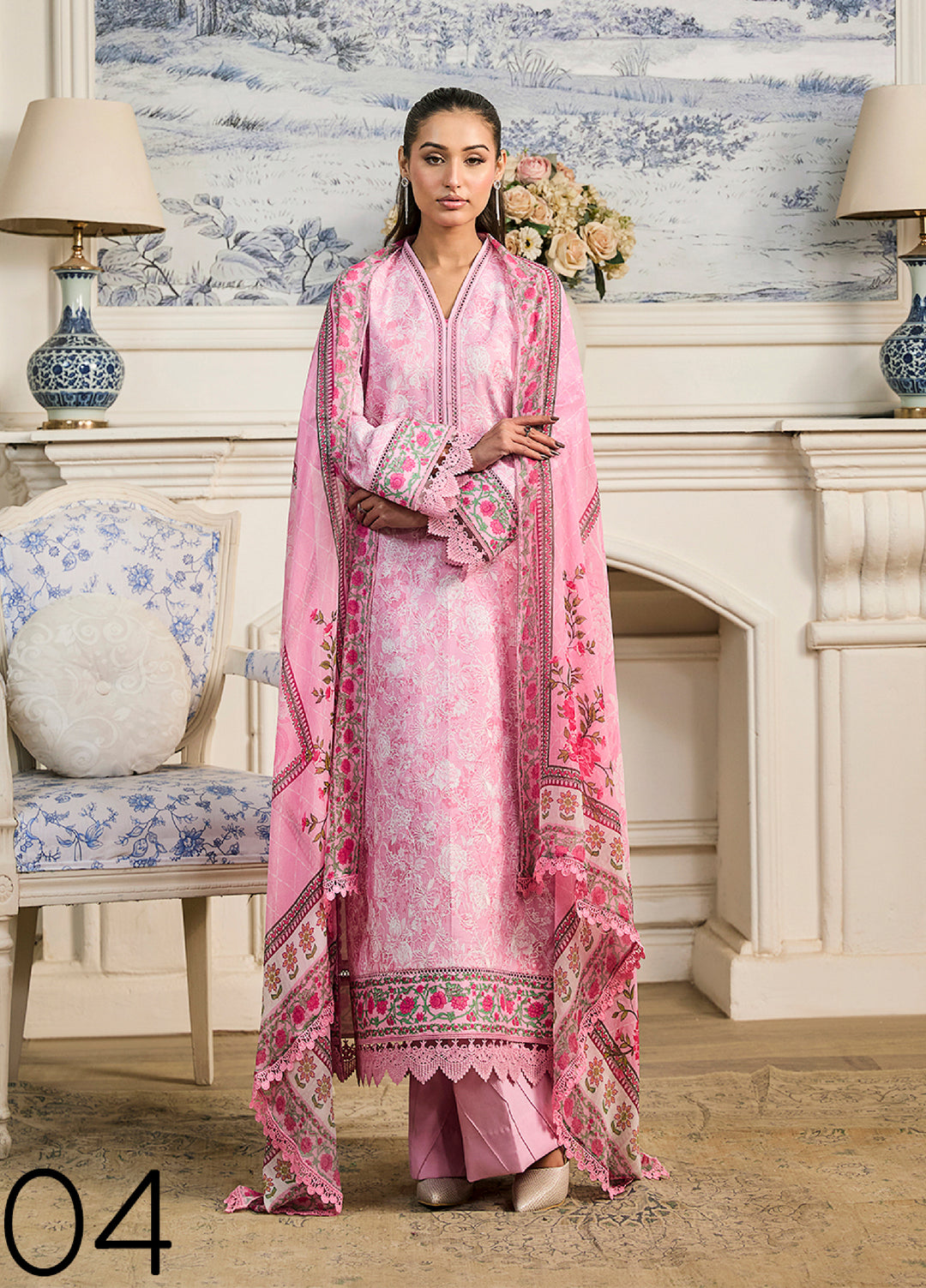 Raha Summer Prints by RajBari Unstitched Printed Lawn 3 Piece Suit RB26URVI D-4 - Summer Collection