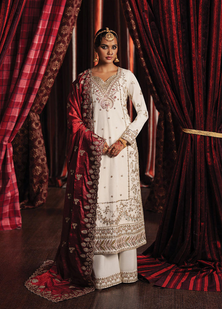 Divani by Afrozeh Unstitched Raw Silk Embroidered 3 Piece Suits AF25DS AS-25-01 Khuld - Festive Collection