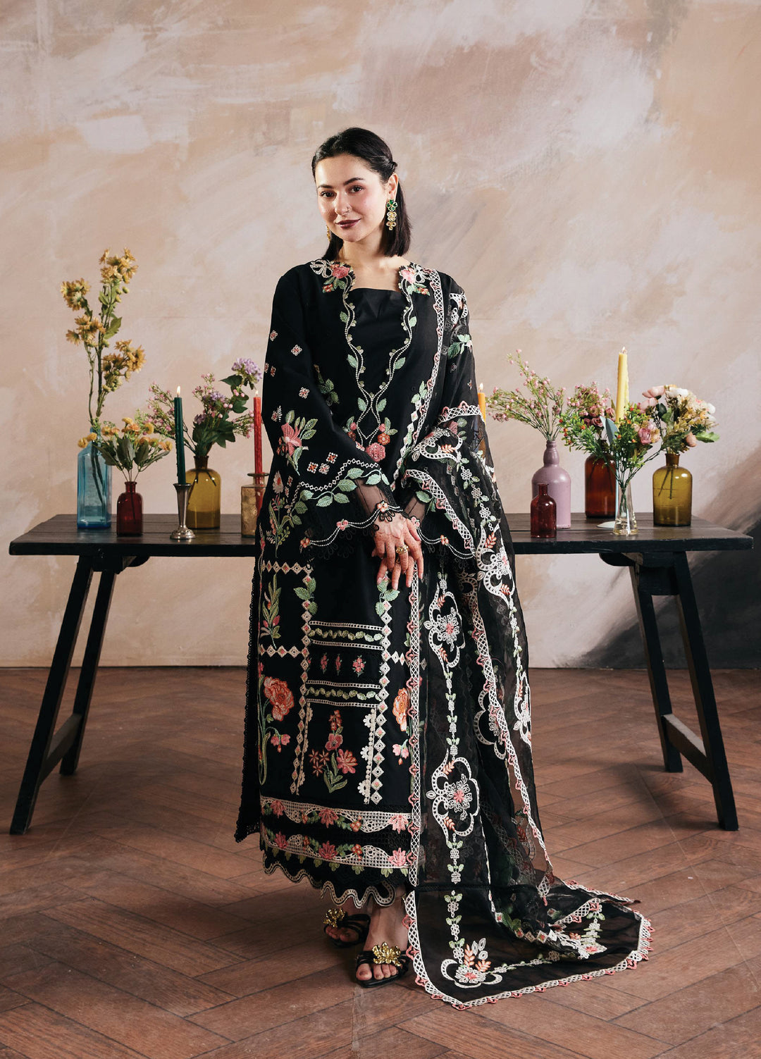 Maryam Hussain Unstitched Embroidered Lawn 3 Piece Suit MH26ULF Gul Meena - Festive Collection